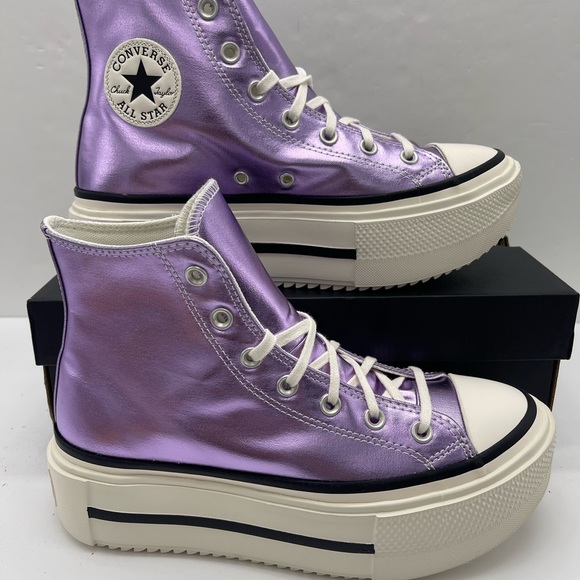 Converse Shoes - Converse CTAS Lift Double Stack Hi Metallic Lilac Lavender Platform High Top